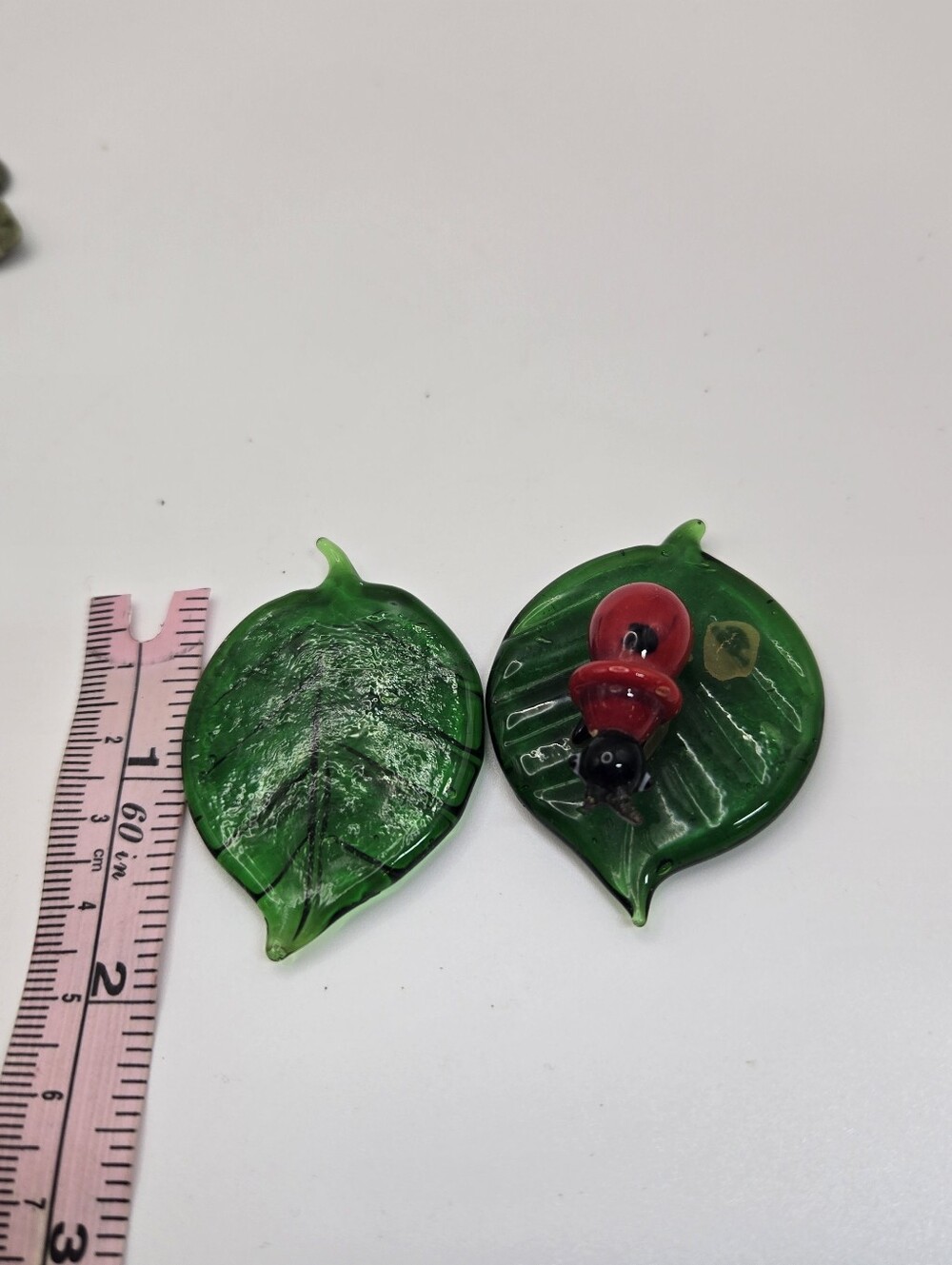 Glass Bug And Leaf Both Have Glue Spots